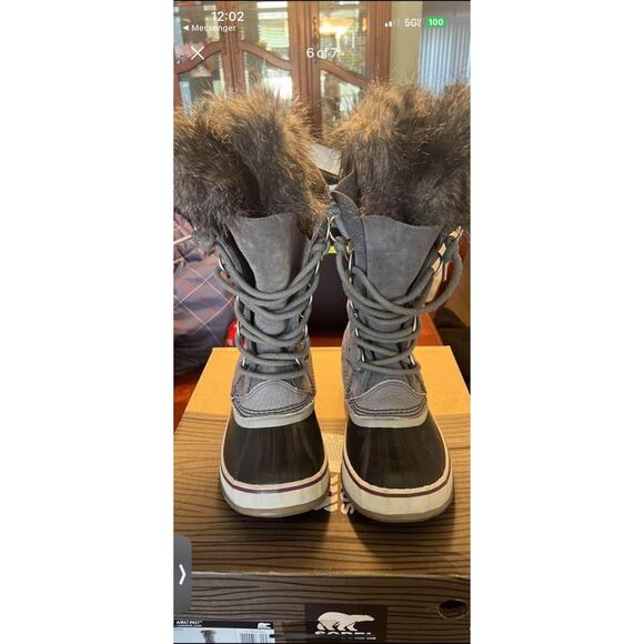 Sorel Joan of Arctic Gray Boots Size 7 - Picture 6 of 7